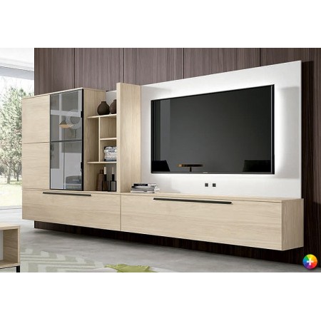 mueble-salon-tv-comedor-madera-melamina-moderno-economico-roble-blanco- muebles-ramis-513-neo - Muebles Ramis