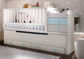 Cuna Convertible con 4 Contenedores