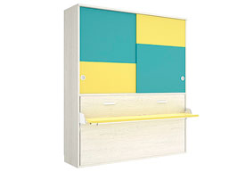 Cama Abatible Horiz. con Armario P.C.