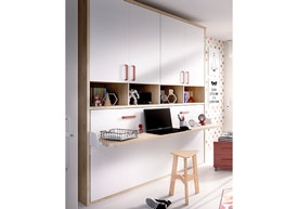 Cama Abatible Horiz. con Armario 4P.