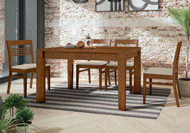 Conjunto Mesa Ext. + 4 Sillas