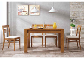 Conjunto Mesa Comedor Ext. y 4 Sillas.