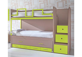 Litera con Cama Desplaz. y Cajones