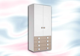 Armario 2 Puertas + 4 Cajones