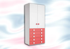 Armario 2 Puertas + 5 Cajones