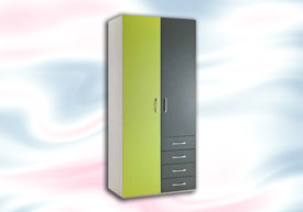 Armario 2 Puertas + 4 Cajones