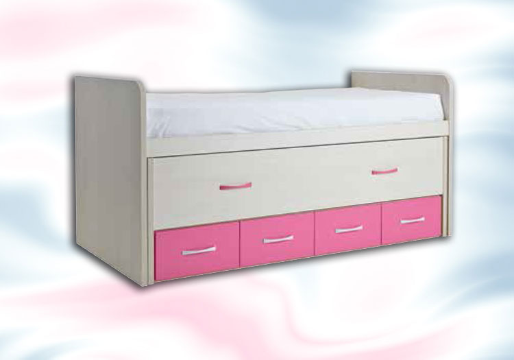 Compacto (60) Cama Desplazable Oculta + 4 Contened